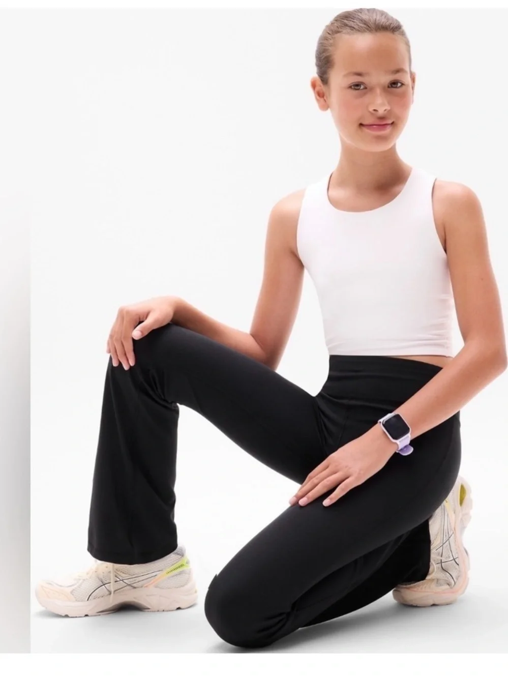Athleta Girl Black Chit Chat XL 14 High-Rise Flare Pant Adjustable Waist